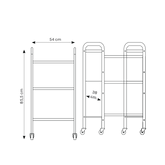 Carrello Porta Accessori a 3 Ripiani – Vetro Satinato e Struttura in Metallo
